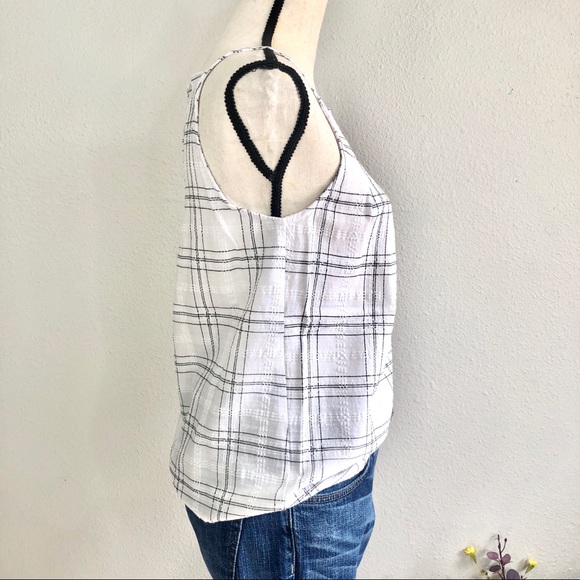 Plaid Lace Up Ruffle Trim Gingham Top - Picture 3 of 5